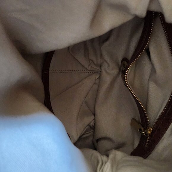 Tory Burch caramel/brown leather transformer bucket/ shoulder big bag - Picture 12 of 14